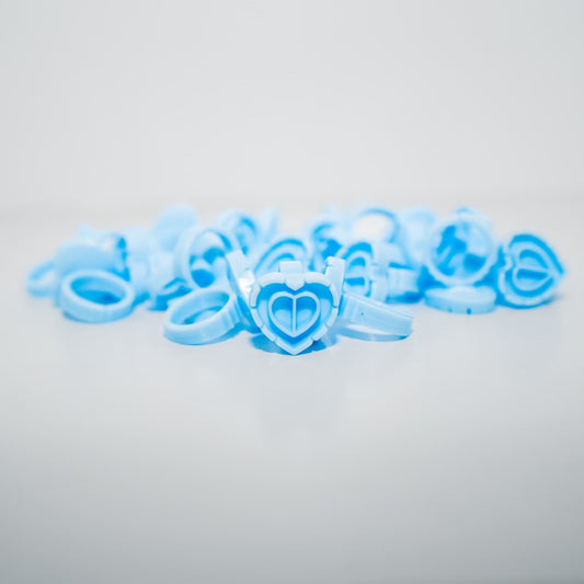 Blue Heart Glue Rings